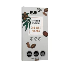 BARRA CHOCOLATE NUEZ PECANA KOE 100GRS